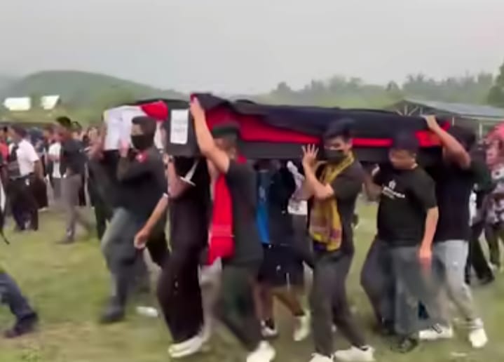 funeral procession for paominlun haolai and letlal sitlhou in kangpokpi district