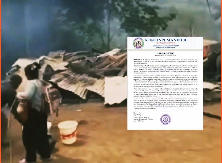 Mulam village Ukhrul district damaged houses after reported attack KIM statement Manipur