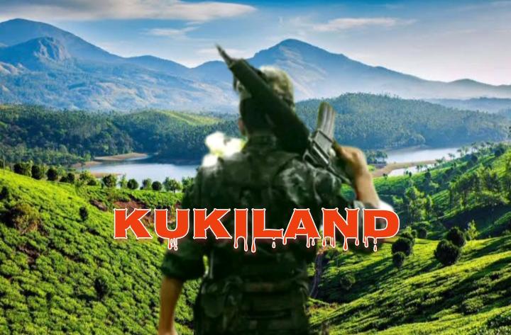 Illustrative image depicting a figure in a hilly landscape with the word Kukiland, representing identity discourse.
