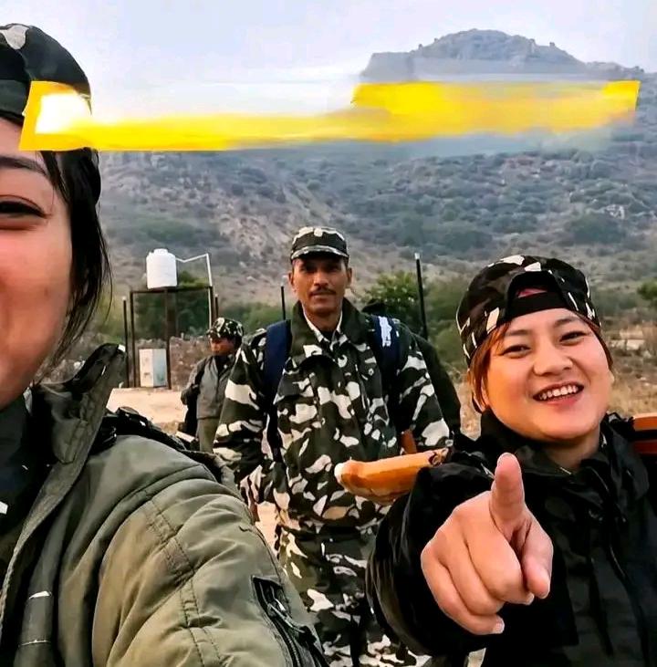 group of uniformed security personnel outdoors in a selfie-style image