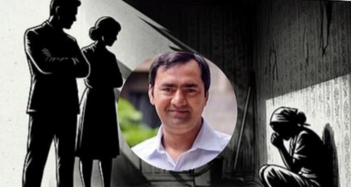 Illustration representing abuse allegations involving a domestic worker and an IIM Bangalore professor
