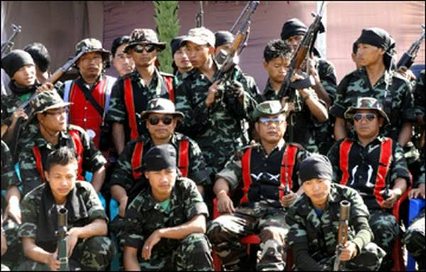 Armed ZUF cadres posing together in uniform