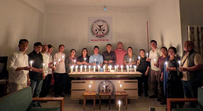 Kuki Community in Delhi and Churachandpur Holds Candlelight Vigil to Mourn Slain Church Leaders image
