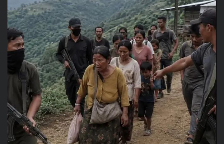 Kuki and Tangkhul civilians gathered during hostage crisis in Manipur