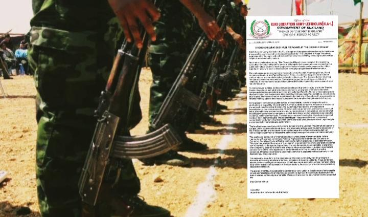 Armed cadres with KLA-L press statement regarding the killing of Kuki church leaders