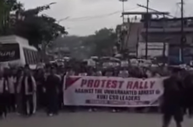 CoTU Leads Mass Rally in Kangpokpi, Demands Immediate Release of Three Kuki Leaders Held for Imphal West Arson